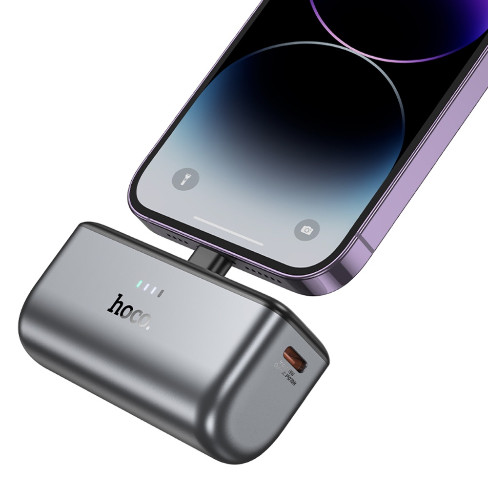 Power bank Hoco Q31 5000mAh PD 20W + кабель Lightning black