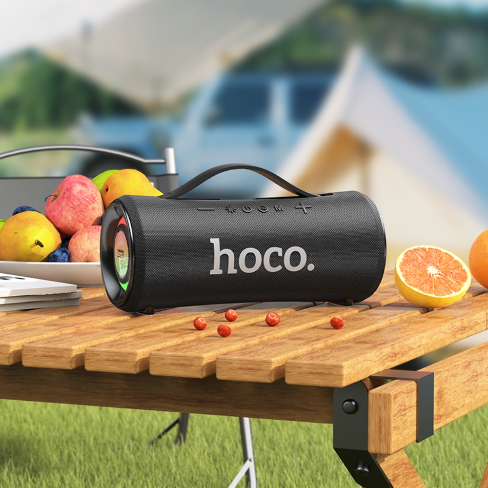 Портативная Bluetooth колонка Hoco HA10 с LED подсветкой black
