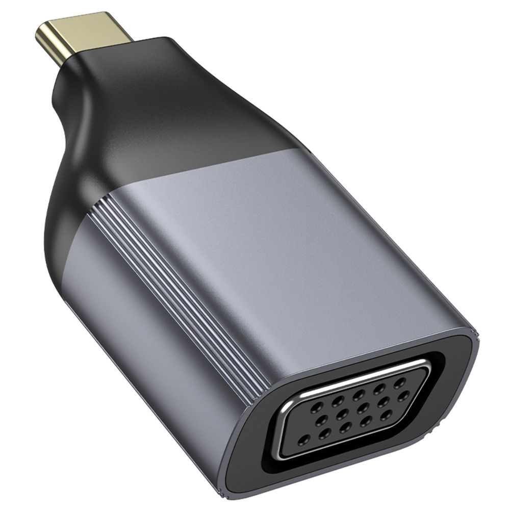 Адаптер переходник Hoco UA34 Type-C to VGA metal grey