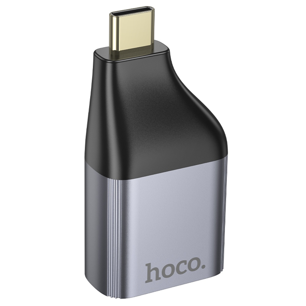 Адаптер переходник Hoco UA35 Type-C to RJ45 metal grey