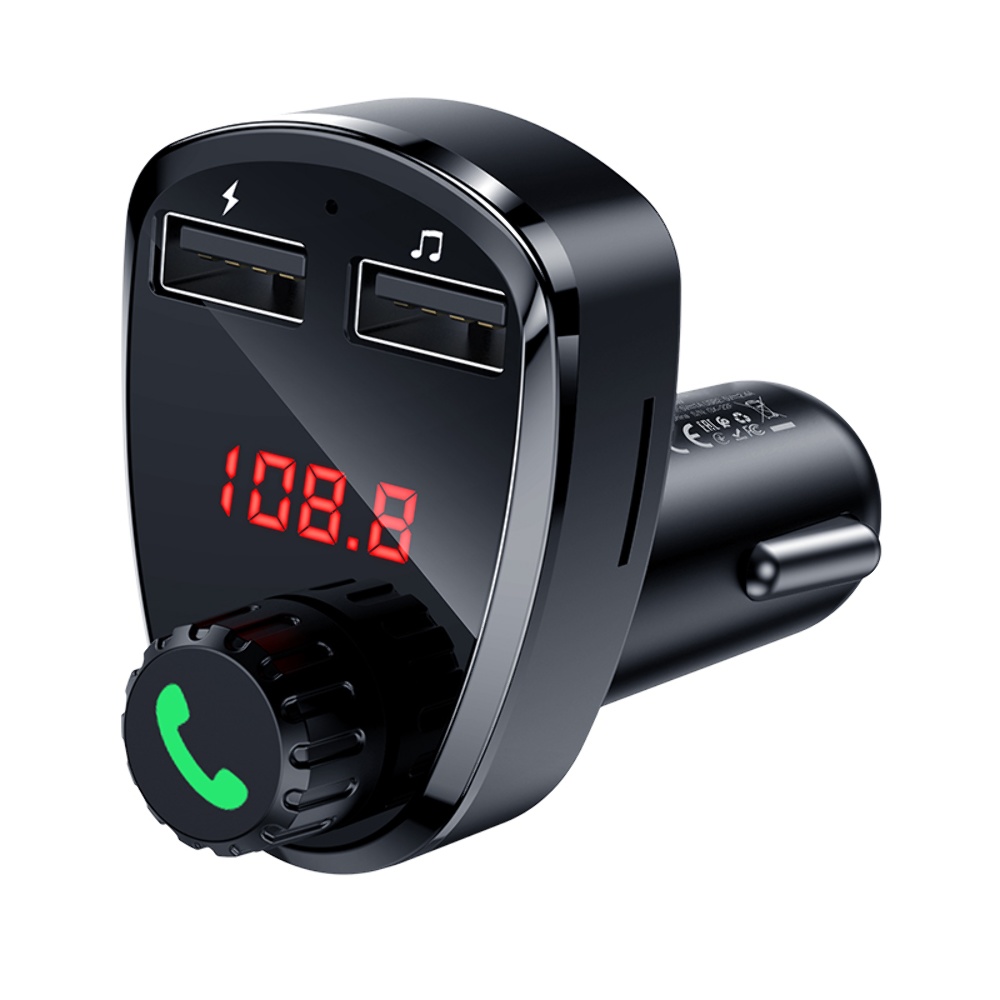 Автомобильное зарядное устройство Hoco DE24 2 USB c FM-модулятором black
