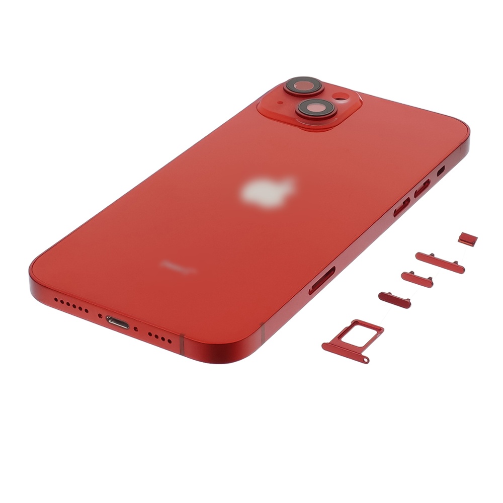 Корпус для Apple iPhone 14 Red (красный) с задним стеклом, рамкой и стеклом камеры