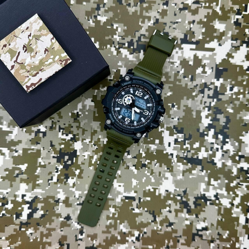Годинник наручний Patriot 012AGPO Поліція Чорні з зеленим + Коробка.