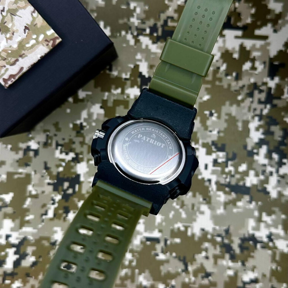 Годинник наручний Patriot 012AGPO Поліція Чорні з зеленим + Коробка.