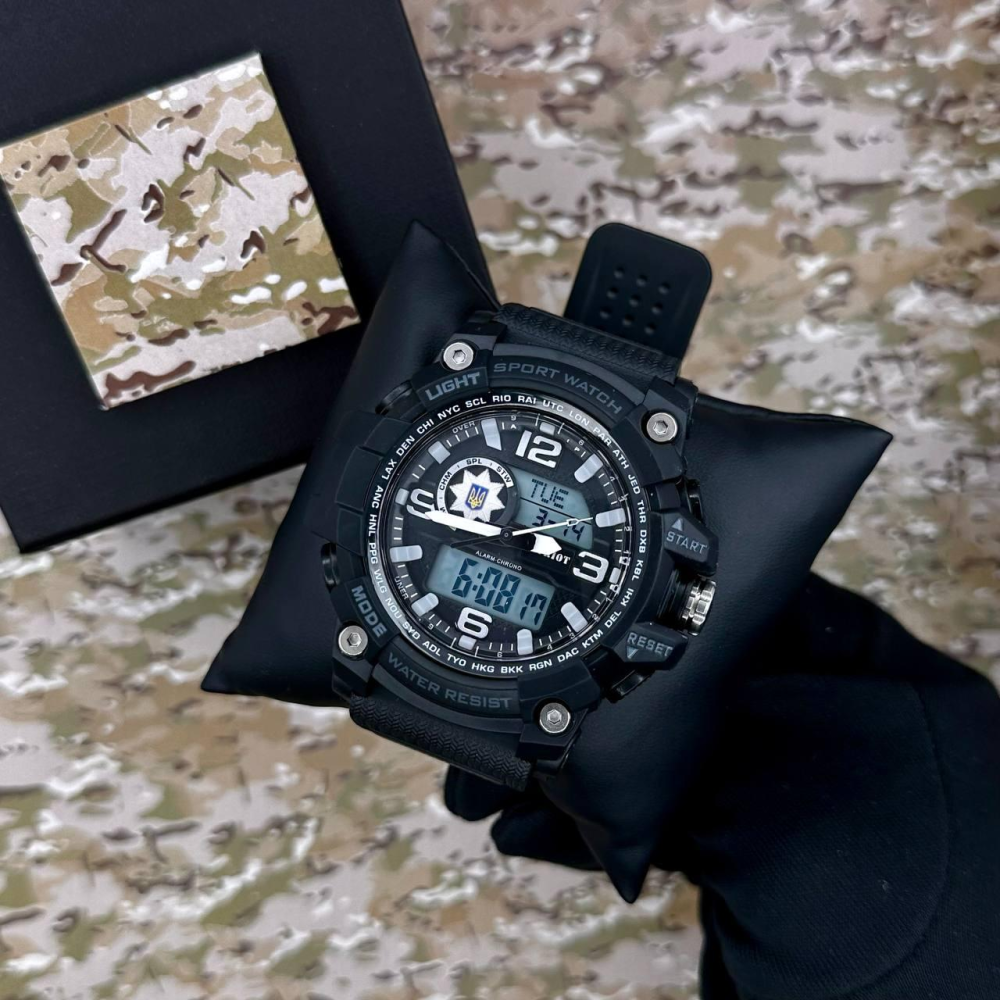 Годинник наручний Patriot 012BKPO Поліція Чорні + Коробка