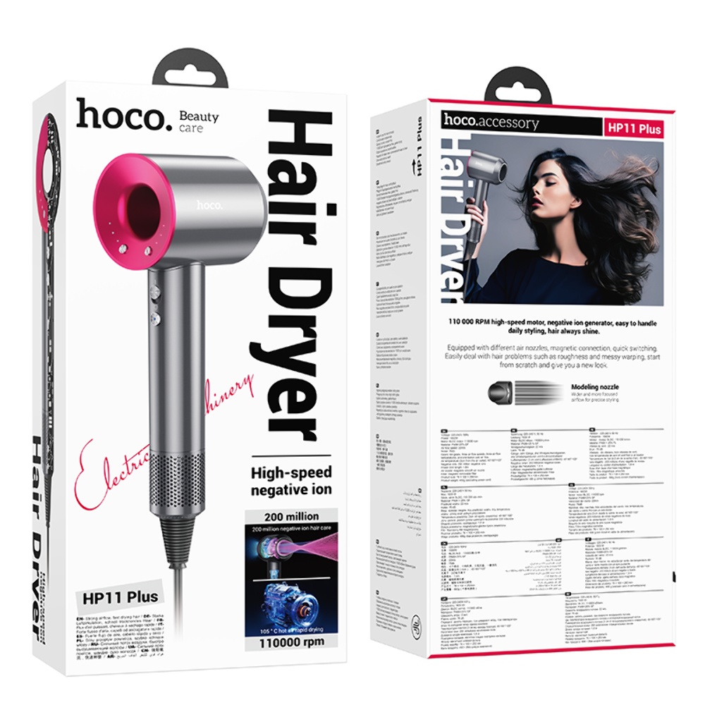 Фен для волос Hoco HP11 Plus rose red