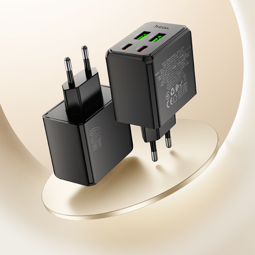 Сетевое зарядное устройство Hoco CS19A 2 USB/ 2 Type-C PD 65W black