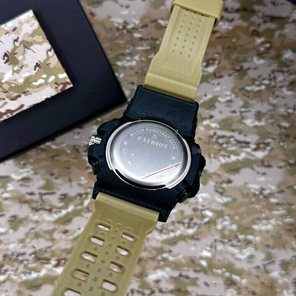 Годинник наручний Patriot 012BKKHSBU СБУ Чорні з хакі + Коробка.