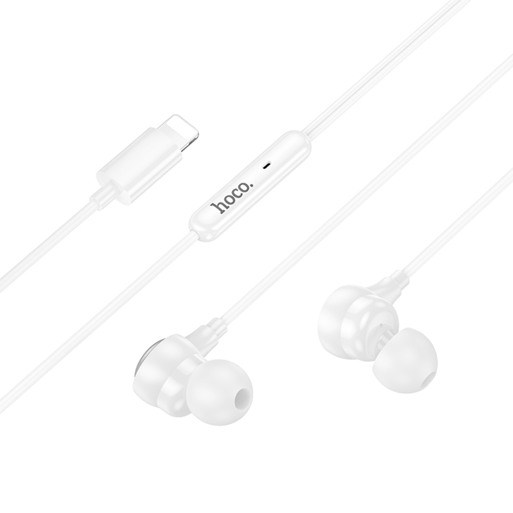 Наушники вакуумные Hoco M116 с микрофоном Lightning white
