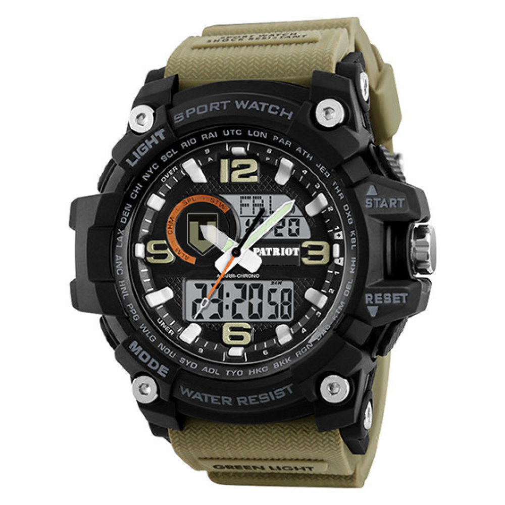 Годинник наручний Patriot 012BKKHTRO ТРО Чорні з хакі + Коробка.