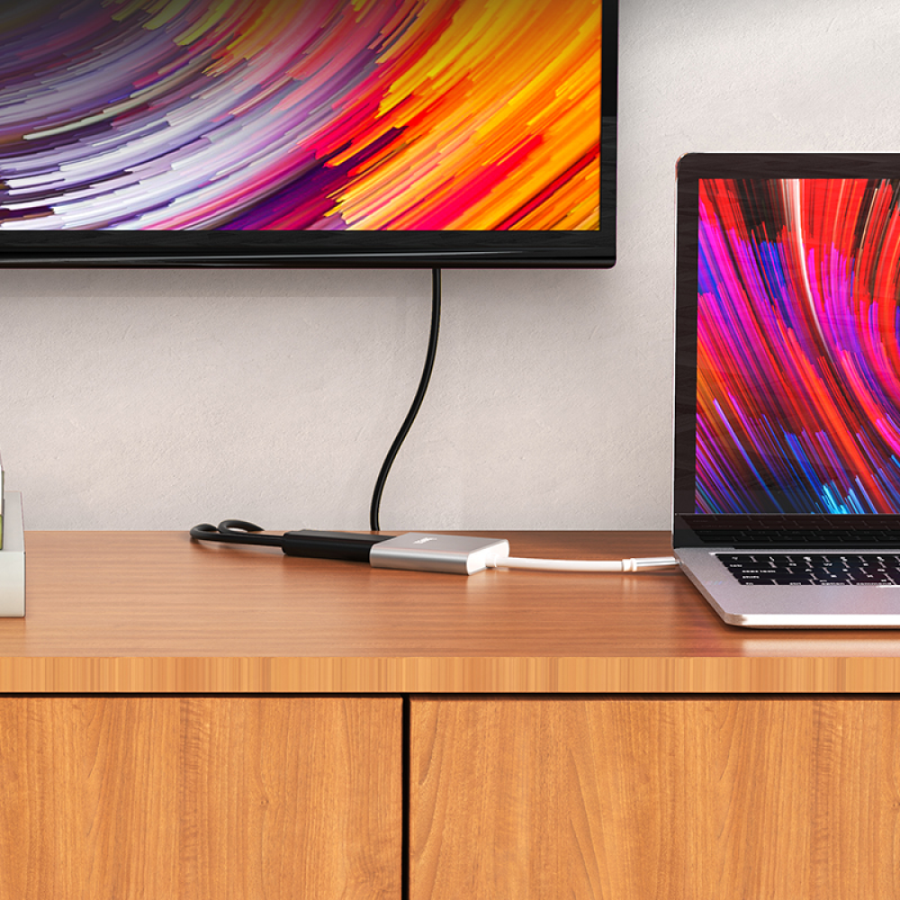 Мультиадаптер хаб Hoco HB14 Type-C to USB3.0+HDMI+PD серебристый