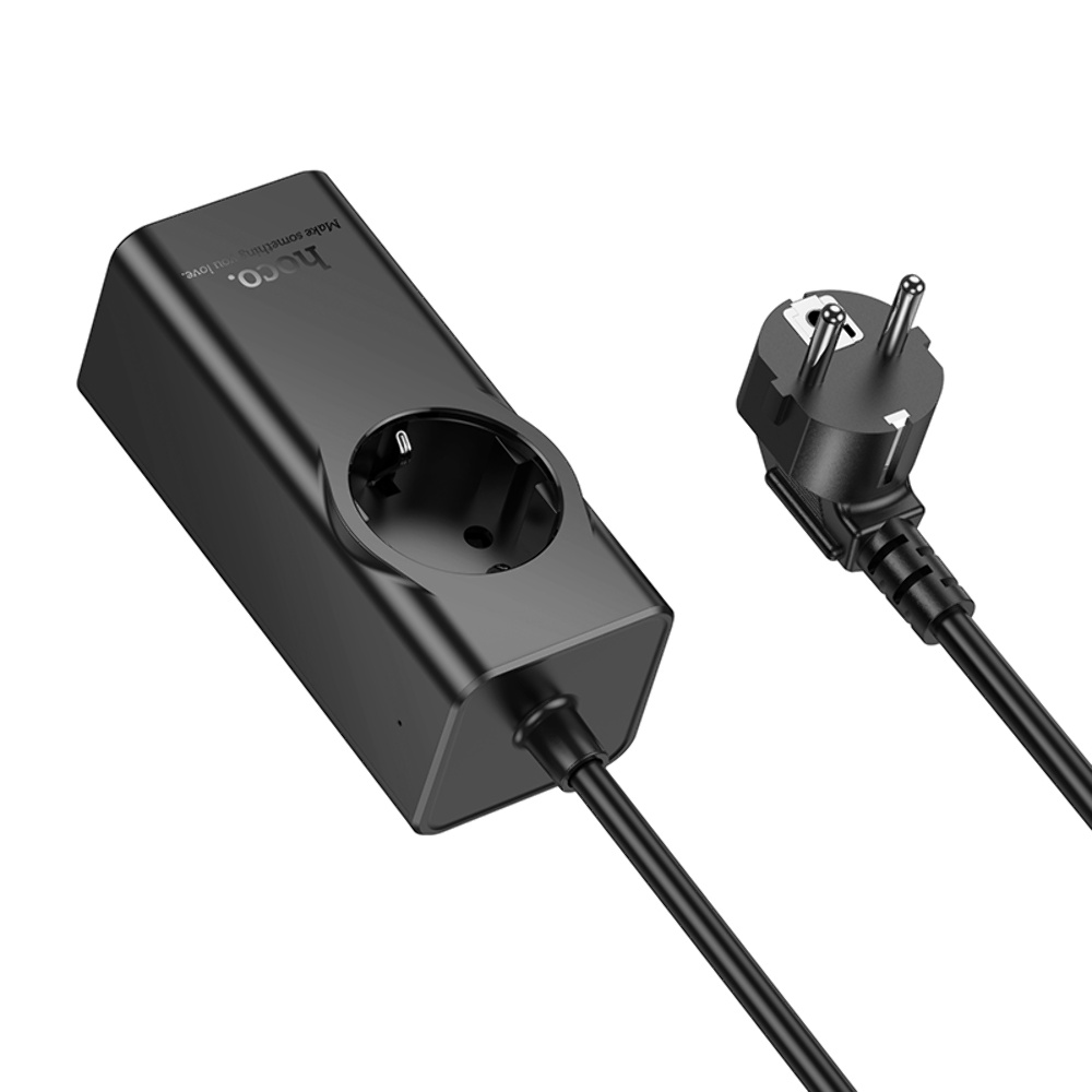 Сетевое зарядное устройство удлинитель Hoco NS9 USB/ 3 Type-C PD 67W 1 розетка 2m black