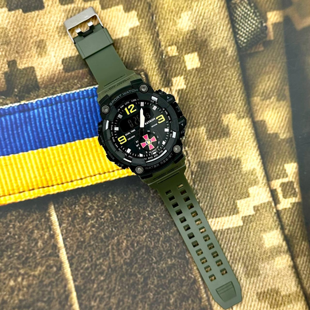 Годинник наручний Patriot 003AGSU ЗСУ Зелені + Коробка.