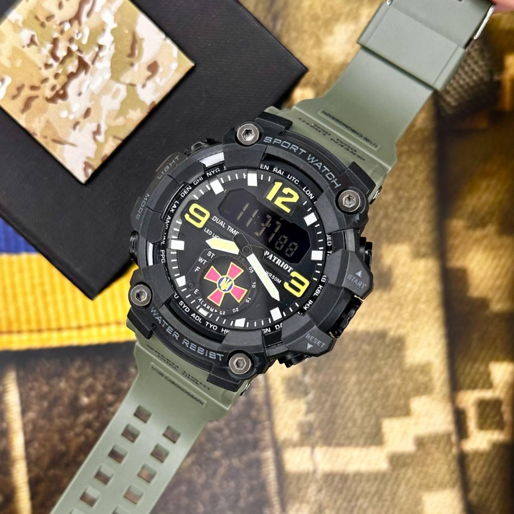 Годинник наручний Patriot 003AGSU ЗСУ Зелені + Коробка.