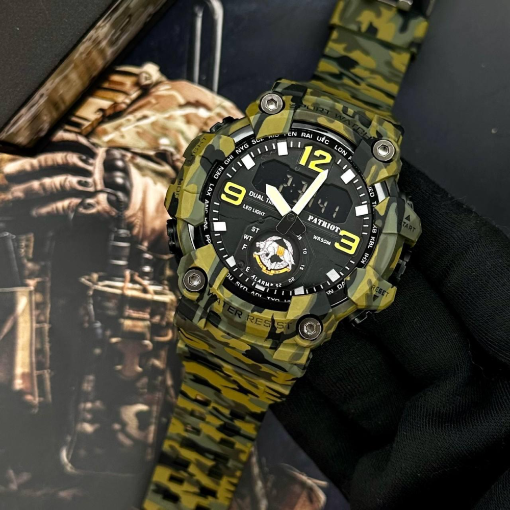 Годинник наручний Patriot 003CMGRSSO ССО Зелений камуфляж + Коробка