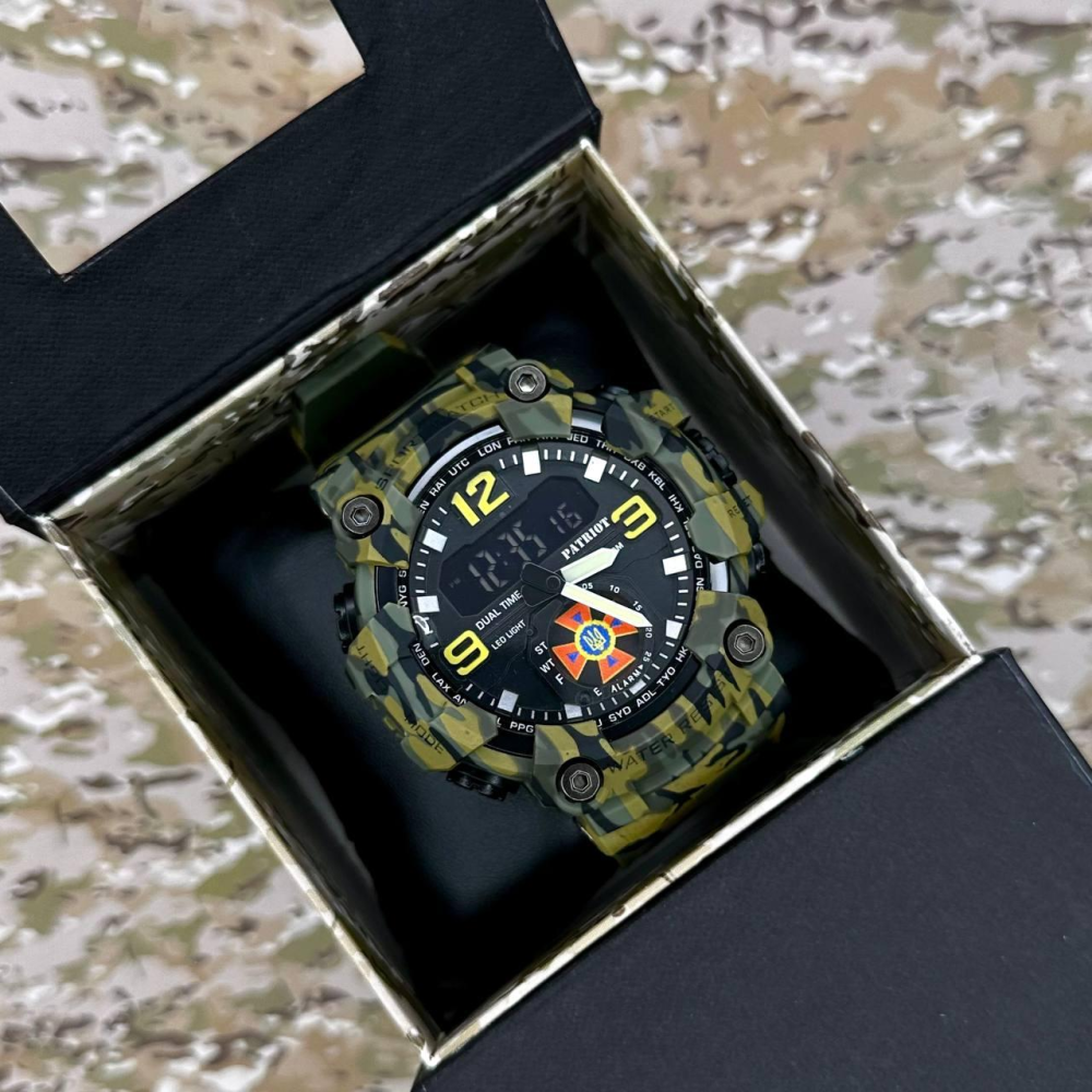 Годинник наручний Patriot 003CMGRDSNS ДСНС Зелений камуфляж + Коробка.