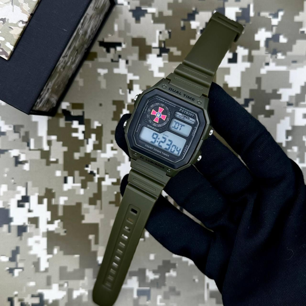 Годинник наручний Patriot 010AGSU ЗСУ Зелені + Коробка.