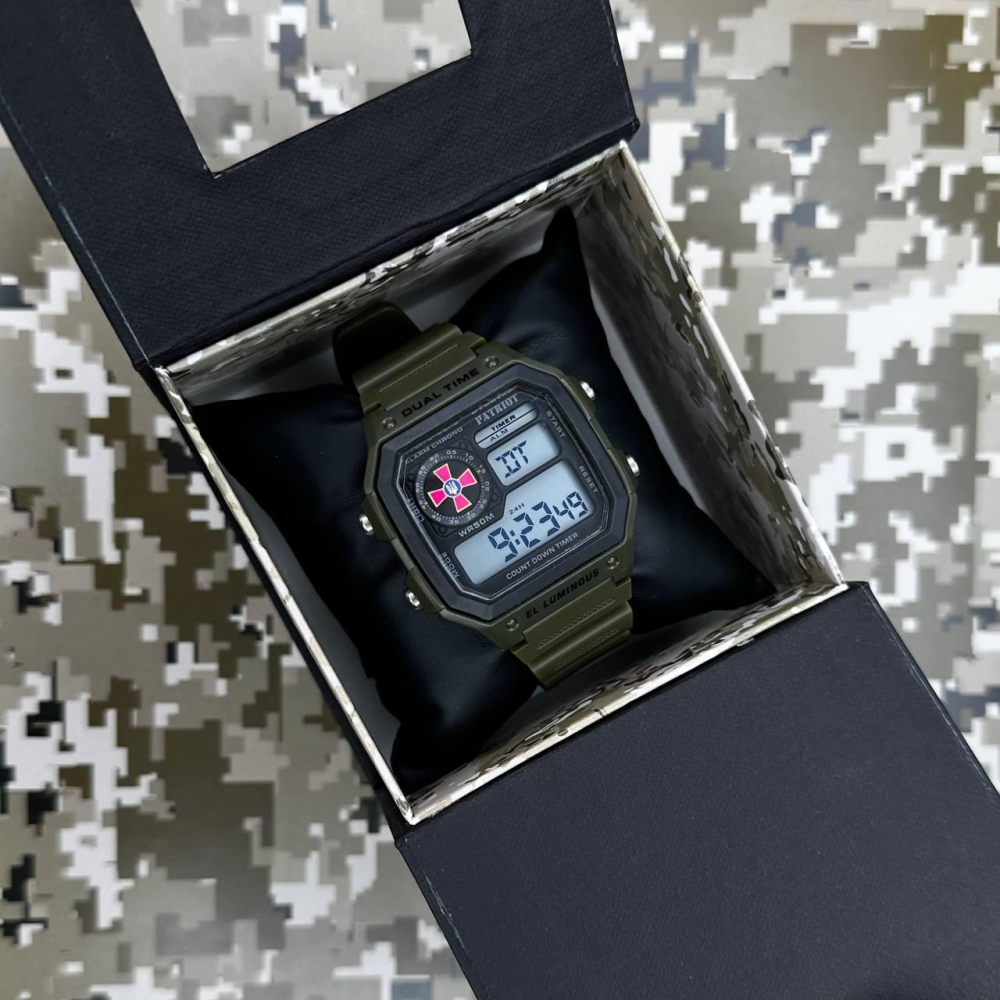 Годинник наручний Patriot 010AGSU ЗСУ Зелені + Коробка.
