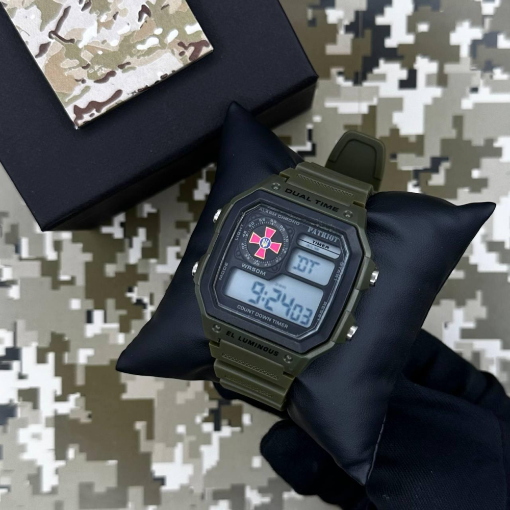 Годинник наручний Patriot 010AGSU ЗСУ Зелені + Коробка.