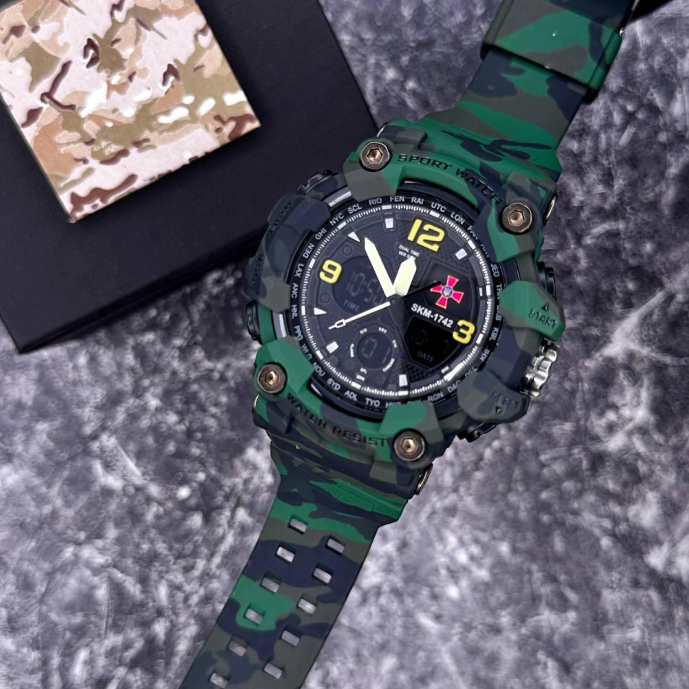 Годинник наручний Patriot 006CMGRSU ЗСУ Зелений камуфляж + Коробка.