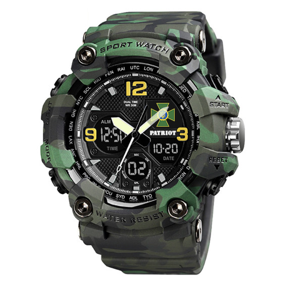 Годинник наручний Patriot 006CMGRDPS ДПС Зелений камуфляж + Коробка