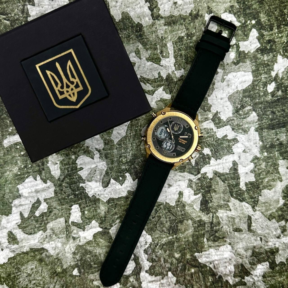 Годинник наручний Patriot 017GDBK Тризуб золото Gold-Black.