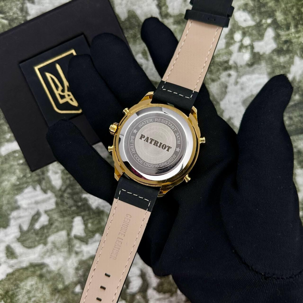 Годинник наручний Patriot 017GDBK Тризуб золото Gold-Black.