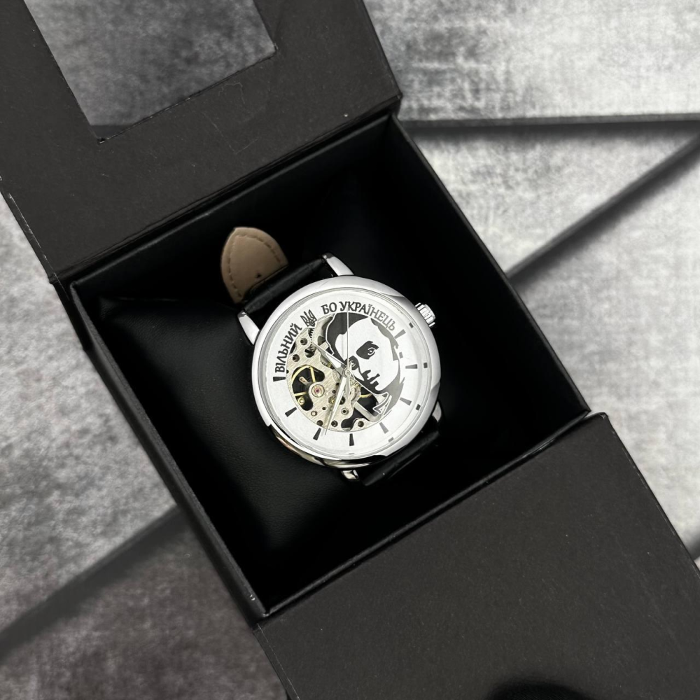 Годинник наручний Patriot 022 Silver-Black Mechanic Вільний бо Українець