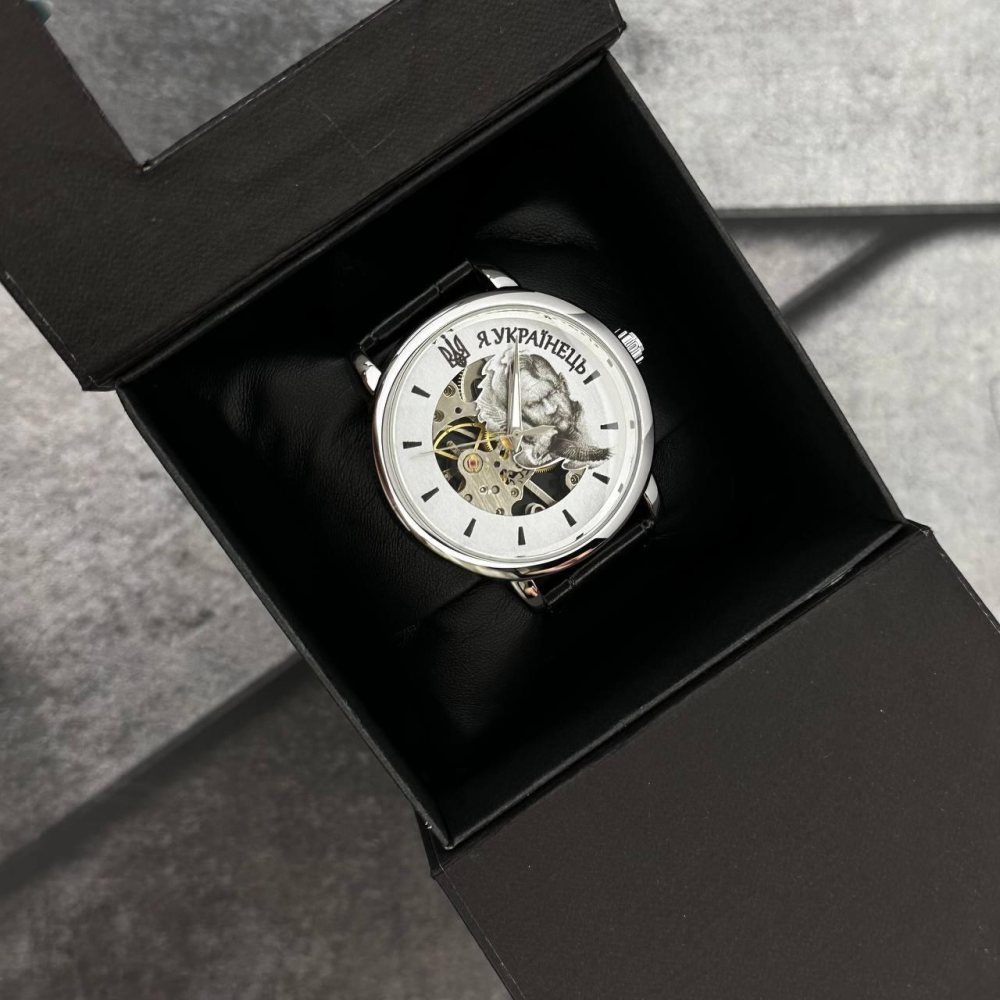 Годинник наручний Patriot 022 Silver-Black Mechanic Я Українець