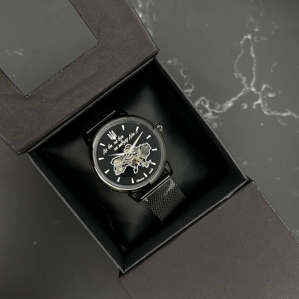 Годинник наручний Patriot 022 All Black Mechanic Mesh Не Забуду Дім
