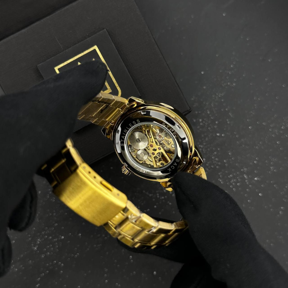 Годинник наручний Patriot 022 Gold-Black Mechanic Metall Не Забуду Дім
