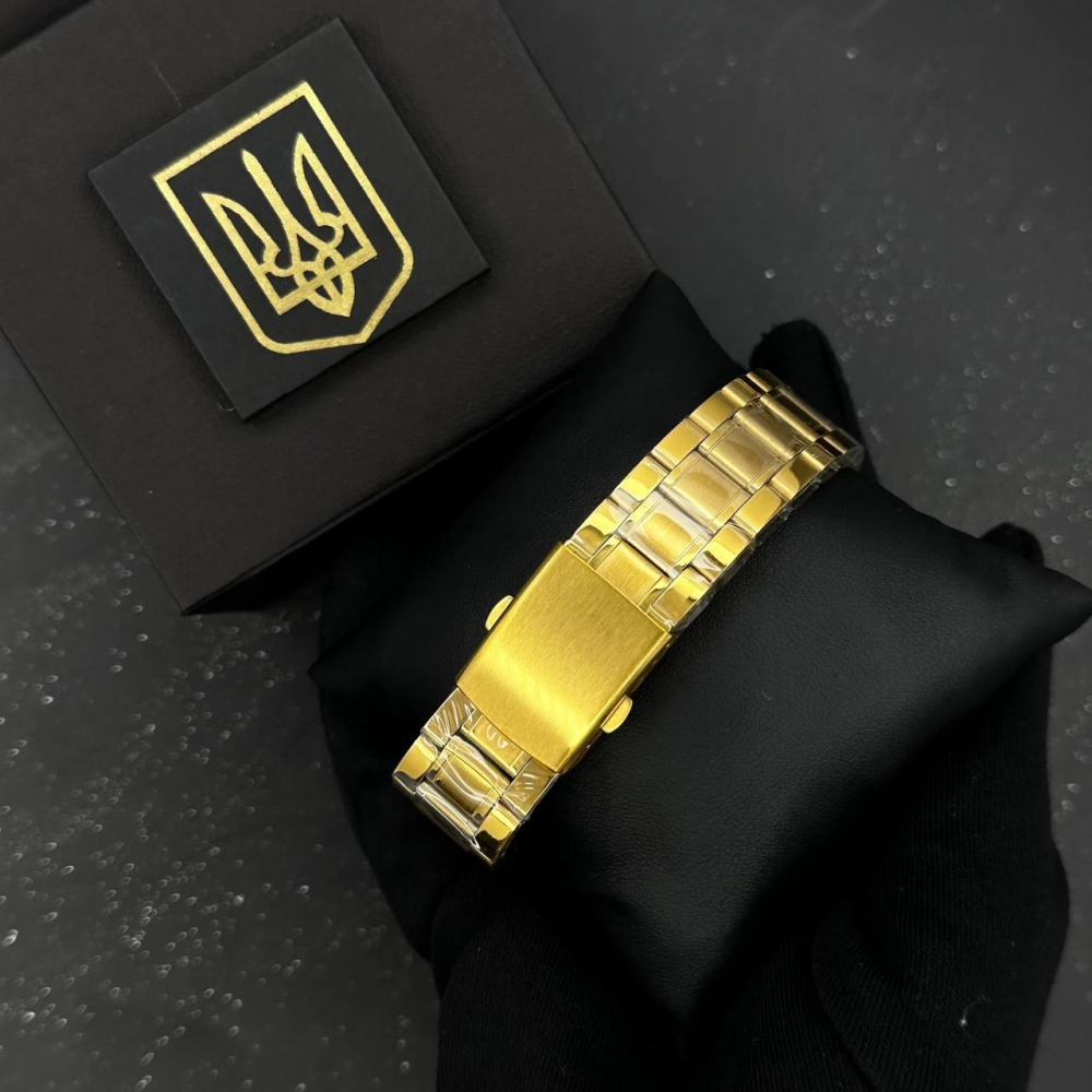 Годинник наручний Patriot 022 Gold-Black Mechanic Metall Не Забуду Дім