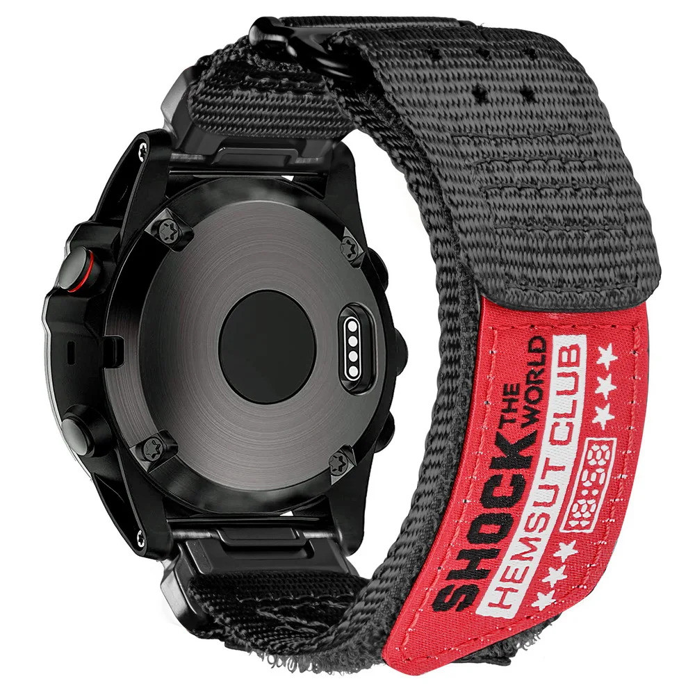 Ремінець для годинника Hemsut HGA142 Shock the world Garmin Black 22 mm