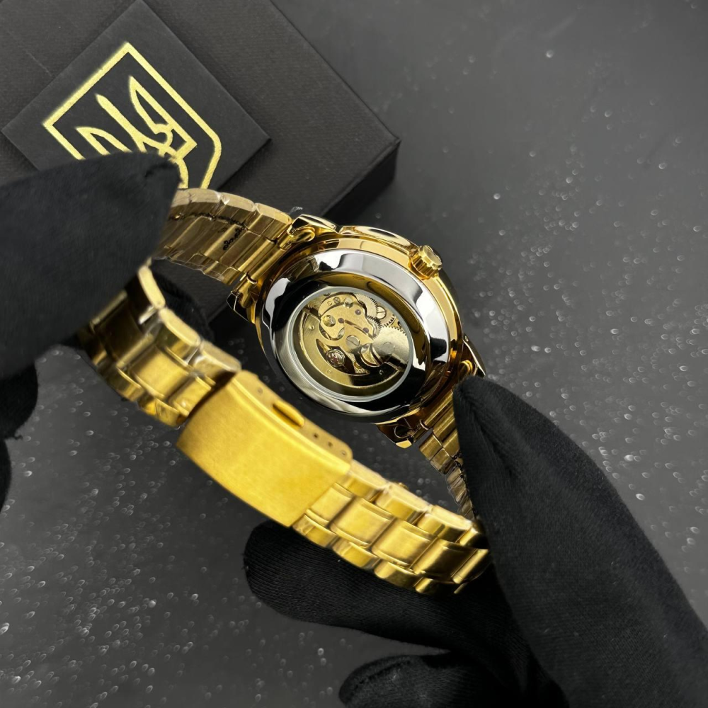 Годинник наручний Patriot 022-3D Не Забуду Дім Gold-Black Steel