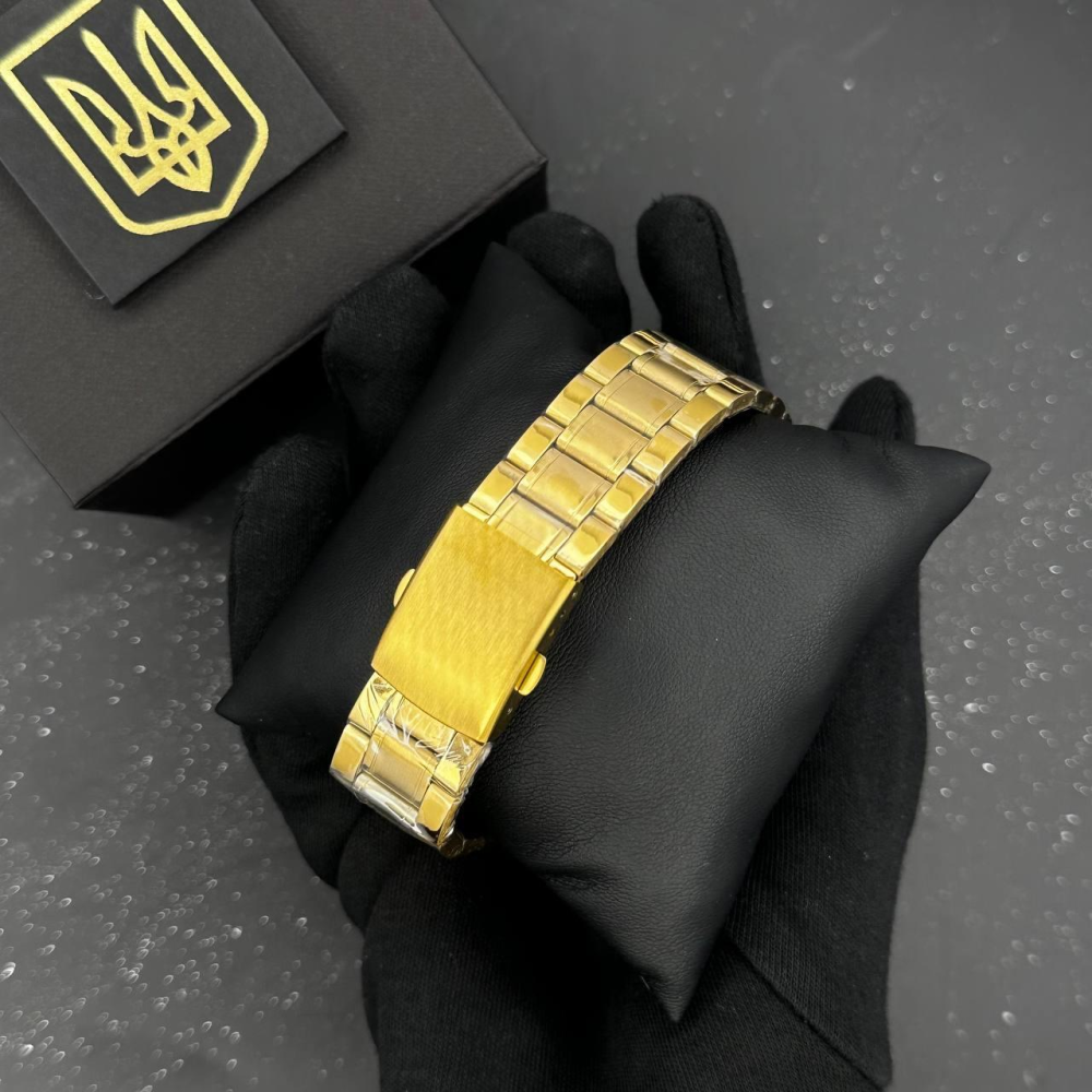 Годинник наручний Patriot 022-3D Не Забуду Дім Gold-Black Steel
