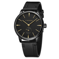 Winner 8165 Leather Black Rose Gold Winner 8165 Leather Black Rose Gold