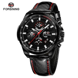 Forsining 6909 All Black Leather Forsining 6909 All Black Leather