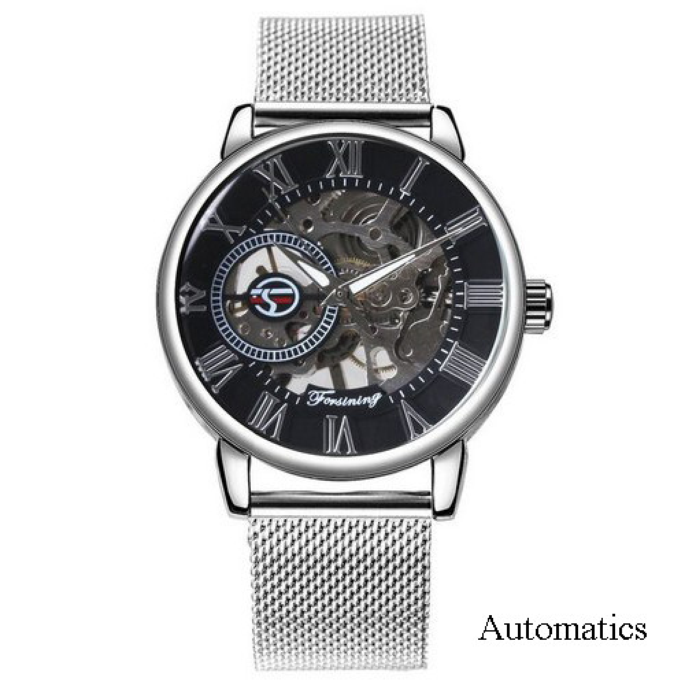 Forsining 8099A All Silver Mesh