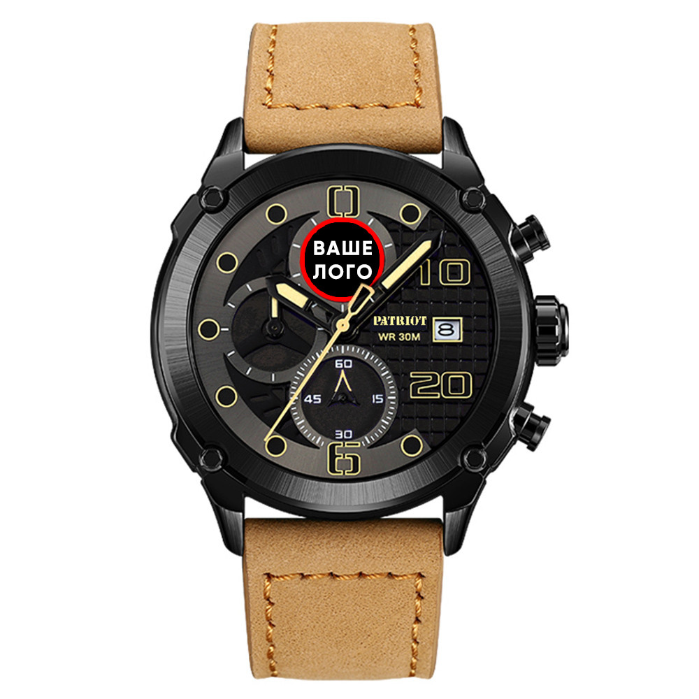 Годинник наручний Patriot 016 Ваше Лого Black-Light Brown
