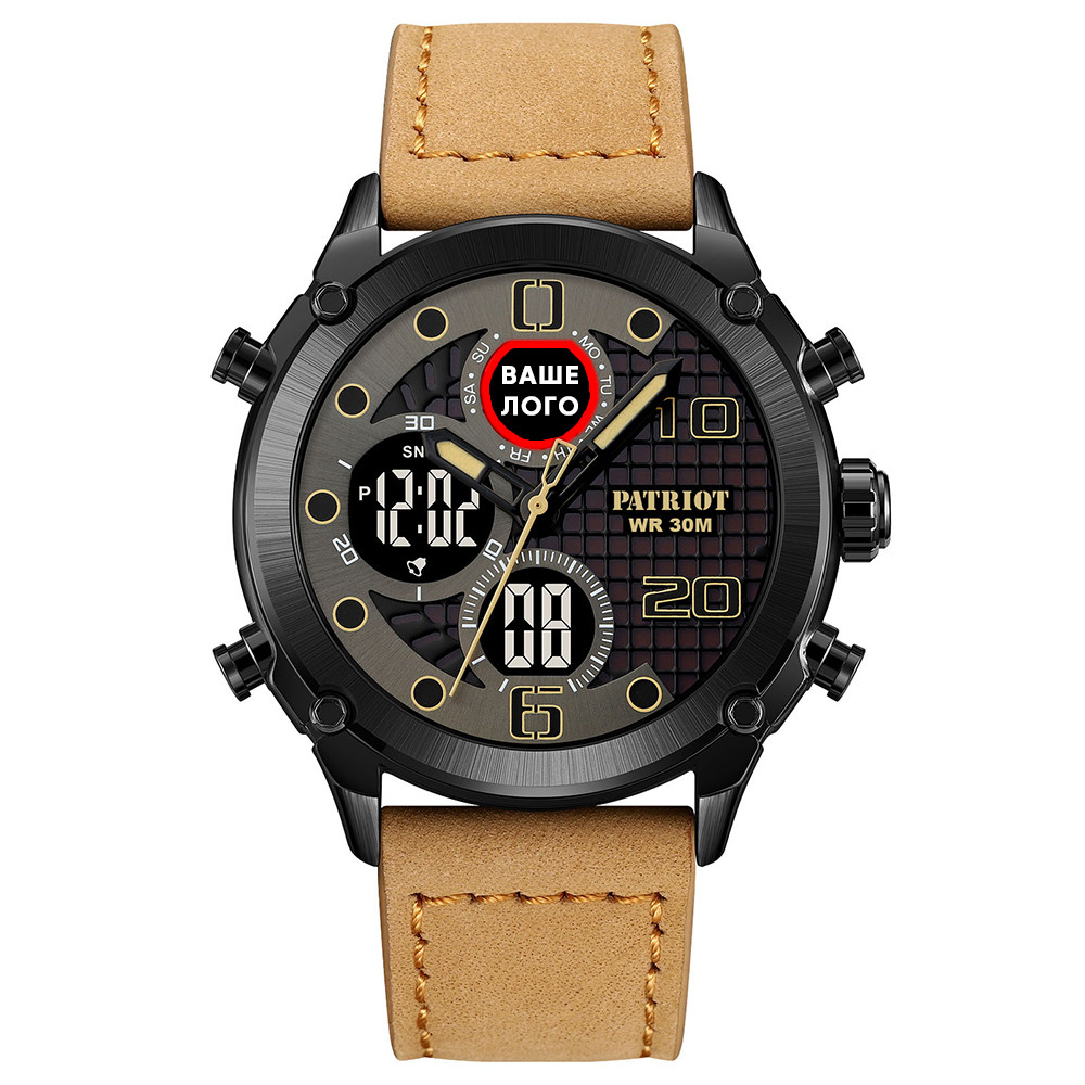 Годинник наручний Patriot 017 Ваше Лого Black-Light Brown