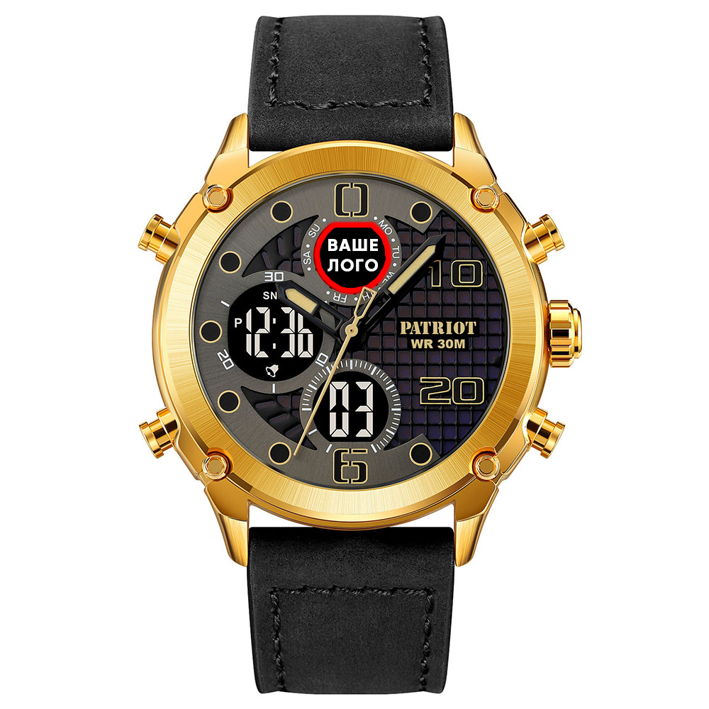 Годинник наручний Patriot 017 Ваше Лого Gold-Black
