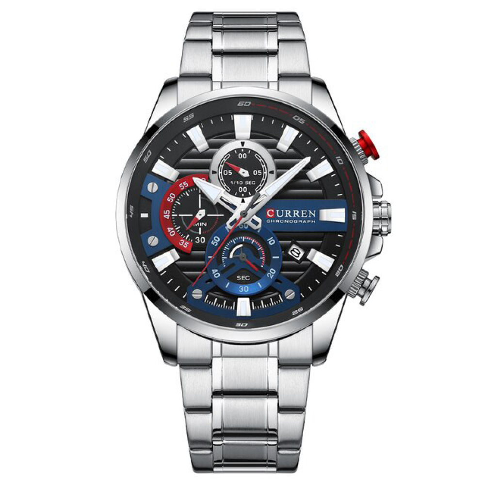Curren 8415 Silver-Black-Blue