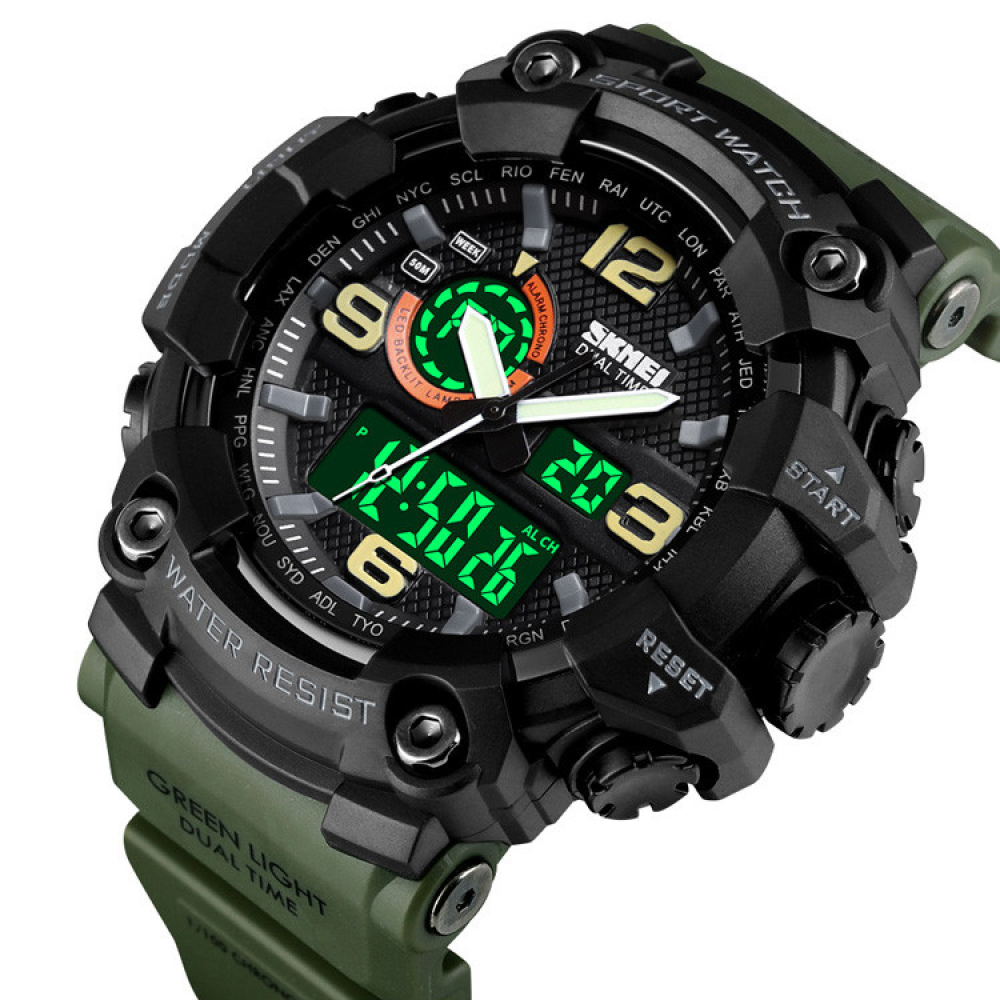 Skmei 1520AG Black-Military Wristband. SALE