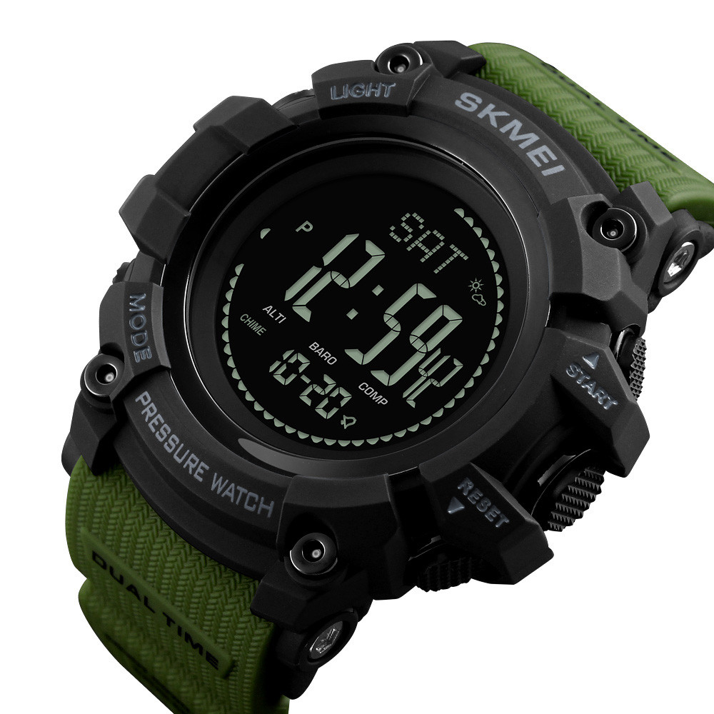 Skmei 1358AG Army Green Smart Watch Compass