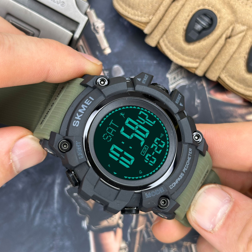 Skmei 1356AG Army Green + Compass