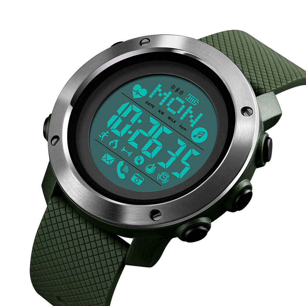 Skmei 1511AG Army-Green Smart Watch + Compass SALE