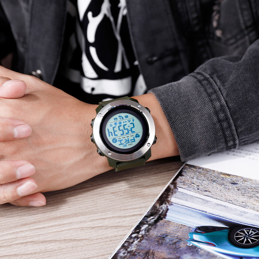 Skmei 1511AG Army-Green Smart Watch + Compass SALE