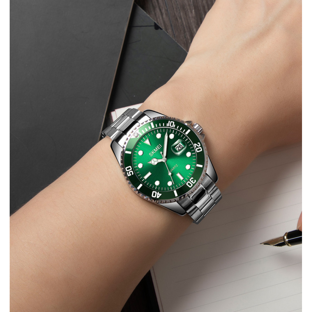 Skmei 1779SIGN Silver-Green STOPPED