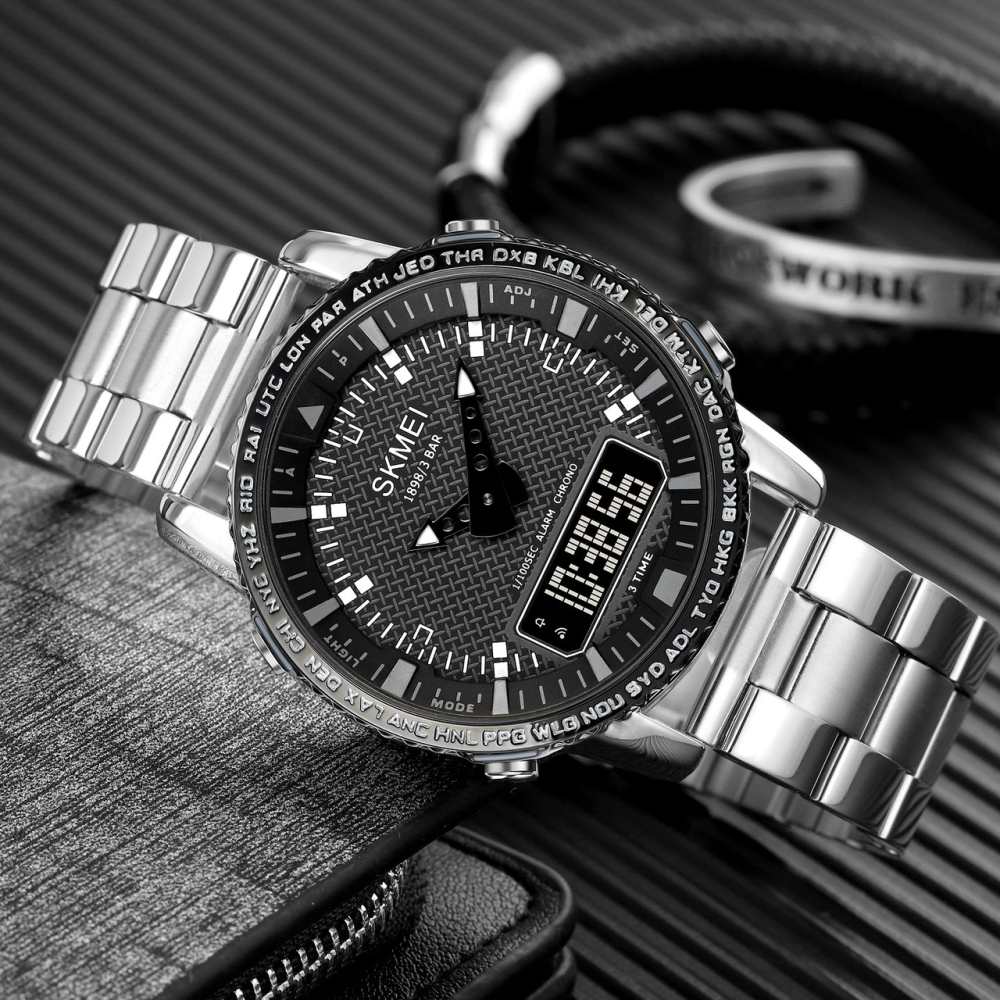 Skmei 1898SIBK Silver-Black SALE