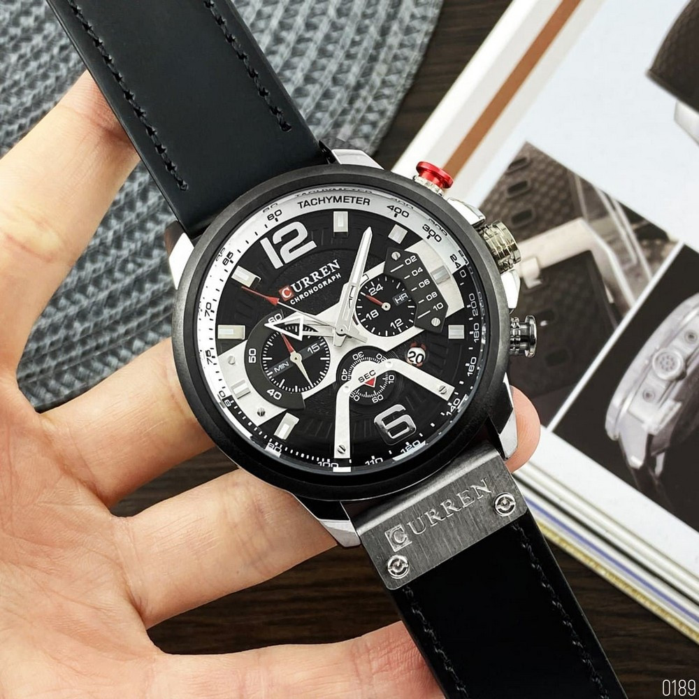 Curren 8329 Black-Silver
